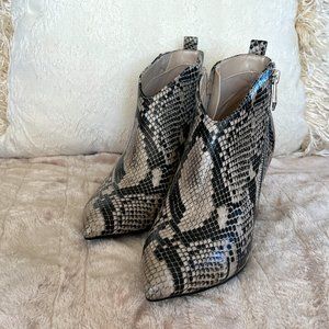 Marc Fisher snake print ankle bootie